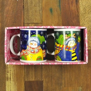 2-deelegen Chr&euml;schtdagsbecher Set an enger Luxusbox