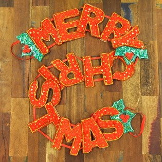 LUXUS MERRY CHRISTMAS GIRLAND (6 Stk.)