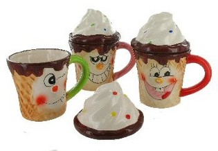 Eisbecher-Mug mat Deckel (6 Stk.)