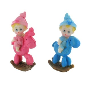 Gebuertstoarttopper - Baby op Schaukelp&auml;erd 9 cm (8 Stk.)