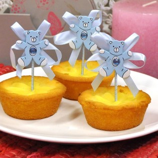 GEBUERTS CUPCAKE STECKER - BLOE B&Auml;R (12 Stk.)