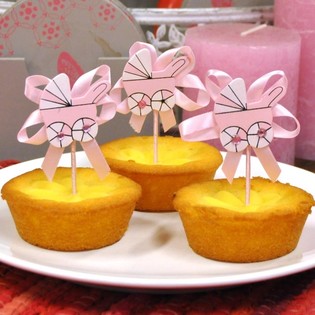 GEBUERTS-CUPCAKE-STECKER - ROSA KANNERWOON (12 Stk.)