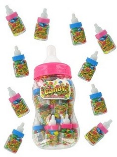 20 Mini Babyfl&auml;schen mat S&eacute;issegkeeten a grousser Fl&auml;sch (2x20 Stk.)