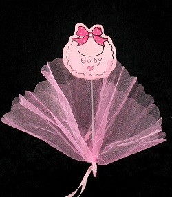 Deko-Stecker mat Stoff - Babyrosa (12 Stk.)