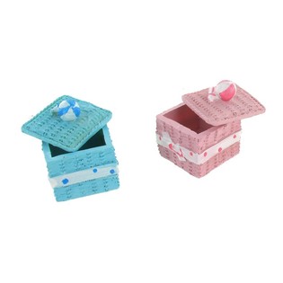 Dekorativ Opbewahrungsbox - Rosa/Blo (2 Stk.)