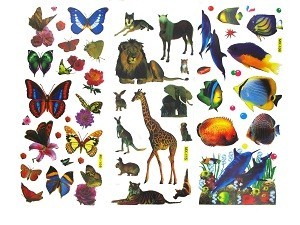 Sticker-Bousse mat grousse D&eacute;ieren (40 Stk.)