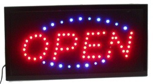 LED-REKLAMMESCH&Euml;LD - OPEN 2 FAARWEN