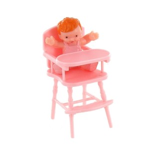 Baby an engem rosa Stull Taartendekoratioun (10 Stk.)