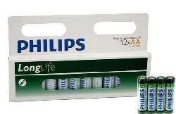 12x BATTERIEN "PHILIPS - SUPER HEAVY DUTY" AA - LONGLIFE (12 Stk. op Blister)
