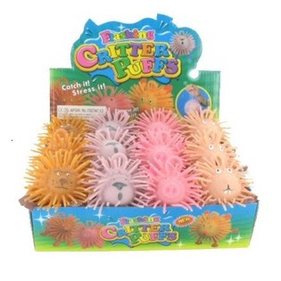 Glitter Puffb&auml;ll mat Liicht (12 Stk.)
