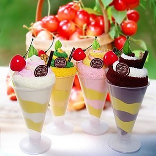 Handduch an der Form vun engem Sorbet (2 St.)