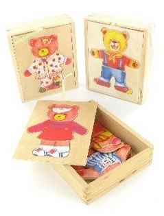 Sch&eacute;ine Poppespill-Holzpuzzle mat Bieren (12 Stk.)