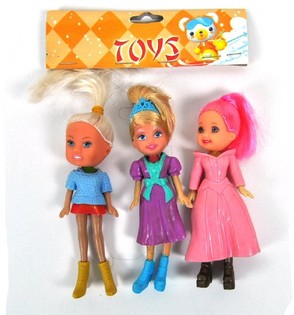 3 Mini-Poppen am Sak (10er-Pack)
