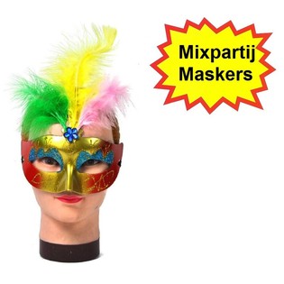 Mix-Lot Party- & Venezianesch Masken (54 Stk.)