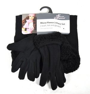 Microfleece Set 3-deeleg schwaarz