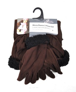 MICRO FLEECE SET 3-DEELEG BRAUN