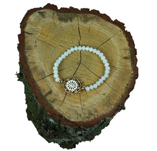 Ibiza Look Armband W&auml;iss mat Unh&auml;nger (1 Stk.)