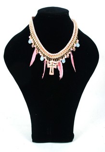 Luxus Ibiza-Style Halskette Rosa (1 Stk.)