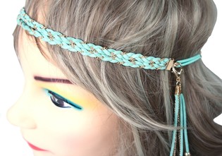 Hoorband mat Fiederen Mint (1 Stk.)
