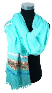 Luxus Schal Turquoise (1 Stk.) - Ibiza Style