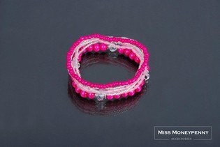 Ibiza-Armband 7-reiheg Rosa (1 Stk.) - Grousshandel