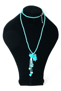 Turquoise Buddha-Halskette am Ibiza-Look (1 Stk.)