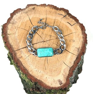 Ibiza Style S&euml;lwer-Look Armband mat bloem Stee (1 Stk.)