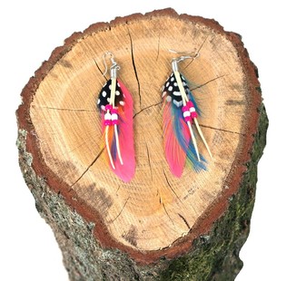 Ibiza Look Ouerr&eacute;ng mat Fieder Fuchsia (1 Stk.)