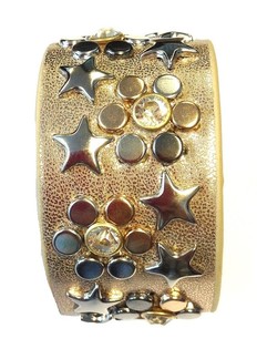 Luxus Breede Bracelet Taupe mat Nieten (1 Stk.)
