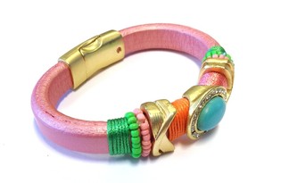 Luxus-Aarmband Rosa - Ibiza-Style (1 Stk.)