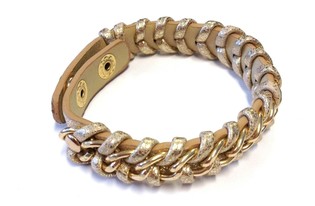 Ibiza-Look Armband geflecht Gold/Brong (1 Stk.)