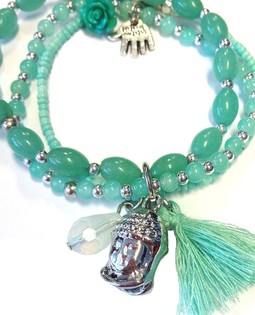 Ibiza-Look Armband Mint Buddha (1 Stk.)