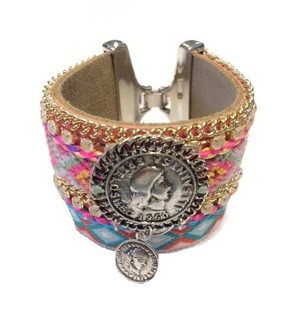 Luxus Ibiza-Style Armband Multicolor M&euml;nzen (1 Stk.)