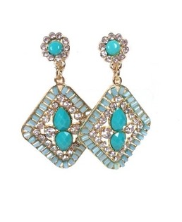 Ouerringe Turquoise am Ibiza-Look (1 Stk.)