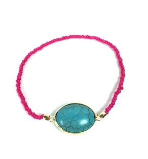 Ibiza-Armband Fuchsia mat Stee (1 Stk.)