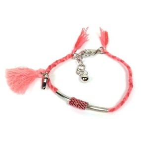 Geflochtenen Ibiza-Armband Rosa (1 Stk.)