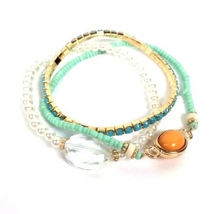 Ibiza-Look Armband 3-loogeg (1 Stk.)