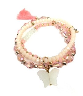 Ibiza-Armband Rosa 3-g&auml;ngeg (1 Stk.)