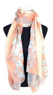 Ibiza Look Schal orange/hellblo (1 Stk.)
