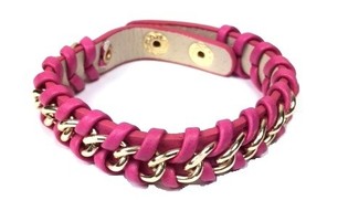 Geflochtenen Armband Fuchsia Ibiza-Style (1 Stk.)