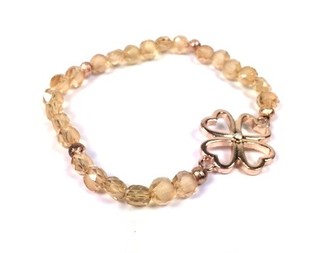 Ibiza Style Armband Taupe Kleeblatt (1 Stk.)