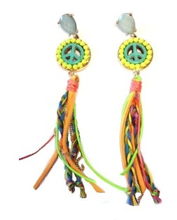 Ibiza-Style Ouerr&eacute;ng Bunte Peace (1 Paar)