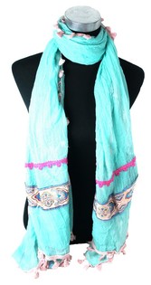 Luxus Ibiza-Look Schal Turkis (1 Stk.)