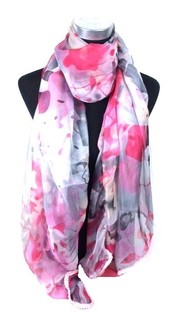 Schal Fuchsia/Gro am Ibiza-Style (1 Stk.)