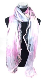 Schal am Ibiza-Look Rosa/Gro | Damen Accessoire B2B