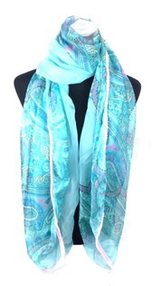 Ibiza-Look Schal Turquoise (1 Stk.)