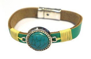 Ibiza-Style Bracelet mat engem Turquoise-Steen (1 Stk.)