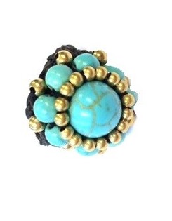 Ibiza-Look Rank mat engem T&uuml;rkis-Steen | Boho Rank