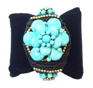 Ibiza-Style Armband Turquoise Blumm (1 Stk.)