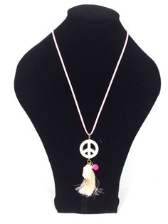 Ibiza-Look Halsketten Lachs Peace Buddha (1 Stk.)